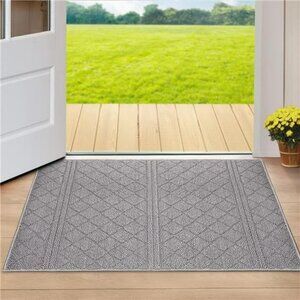 20x32, Non-Slip Absorbent Resist Dirt Door Mats, Machine Washable, Grey
